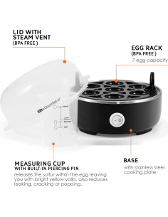 Cocedor de Huevos Eléctrico Elite Gourmet EGC115B 7 Huevos 2