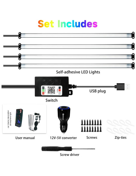 Tira de Luz LED Interior GZ5CG FWD-P7210 RGB 210 Modos Tira de Luz LED Interior GZ5CG FWD-P7210 RGB 210 Modos