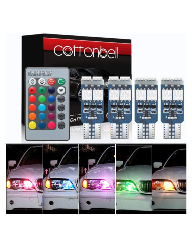 Bombilla LED Cottonbell T10 4 Pack RGB con Control Remoto