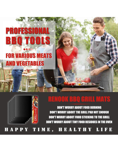 Conjunto de 6 alfombrillas para parrilla Renook 40x33 cm