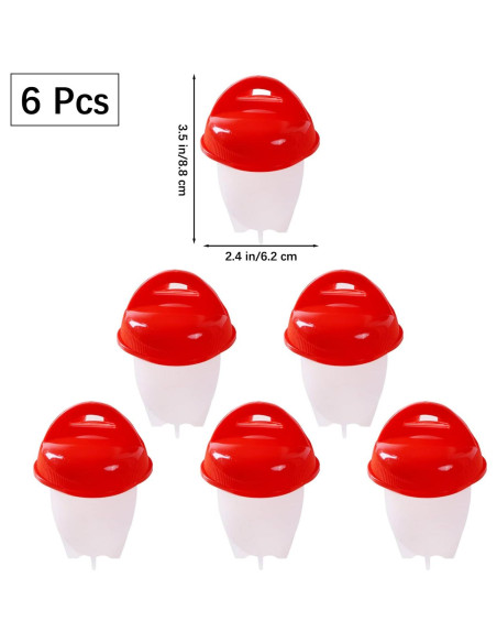 Cocedor de Huevos JJYHEHOT 6 Piezas Silicona Antiadherente Cocedor de Huevos JJYHEHOT 6 Piezas Silicona Antiadherente