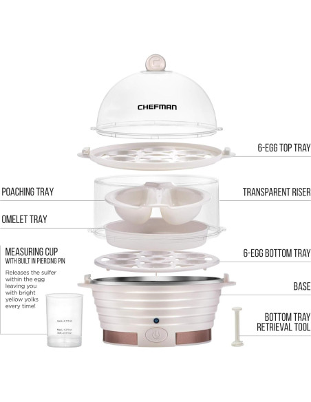 Cocinero de Huevos Chefman Eléctrico 12 Huevos Libre BPA Cocinero de Huevos Chefman Eléctrico 12 Huevos Libre BPA