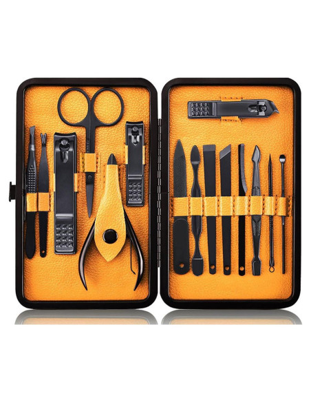 Kit de herramientas de manicura 15 piezas YHIT negro/amarillo Kit de herramientas de manicura 15 piezas YHIT negro/amarillo