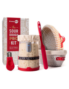 Kit de Masa Madre KNEADACE 34oz con Cestas y Cuchilla