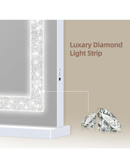 Espejo de Tocador Fenair LED 45.7x57.9cm Blanco con Luz Espejo de Tocador Fenair LED 45.7x57.9cm Blanco con Luz