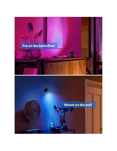 Luces Spot LED DOREIO 3W RGB Interior 2 Paquete con Base