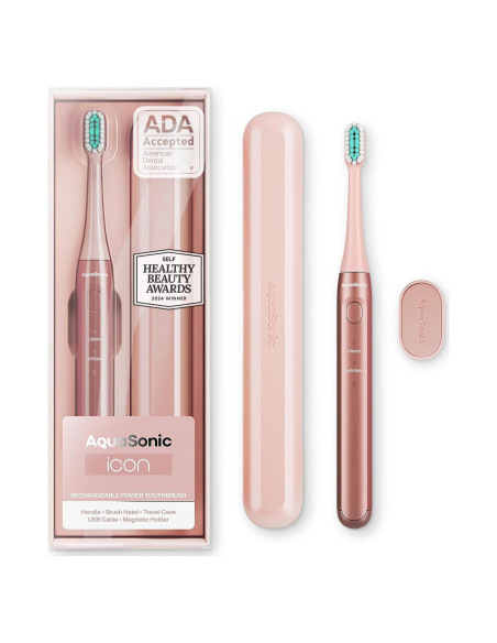 Cepillo de dientes eléctrico Aquasonic Icon Blush 2 modos Cepillo de dientes eléctrico Aquasonic Icon Blush 2 modos