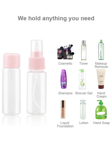 Kit de Botellas de Viaje Favolosa 12 Piezas Aprobado TSA