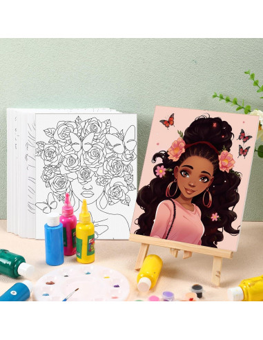 Ctosree Set de 12 Lienzos Pre Dibujados para Pintura