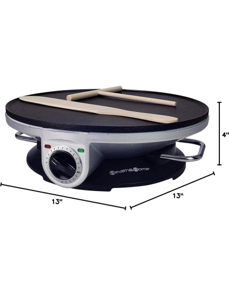 Hacedor de Crepes Salud y Hogar 33 cm Antiadherente Eléctrico Hacedor de Crepes Salud y Hogar 33 cm Antiadherente Eléctrico