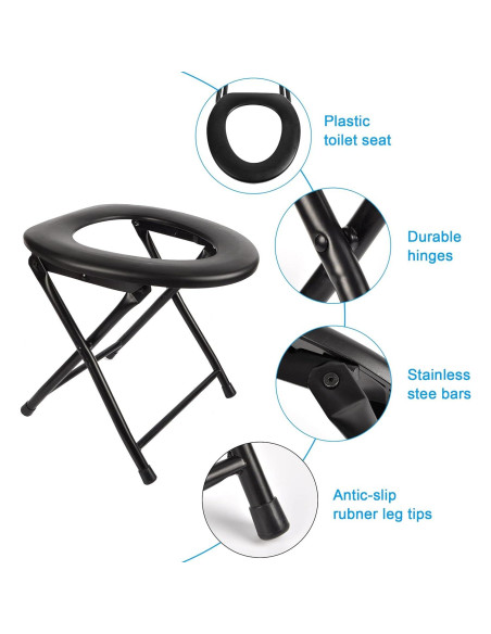 Inodoro Portátil HXSEMAYIG Plegable Acero Inoxidable 113kg Inodoro Portátil HXSEMAYIG Plegable Acero Inoxidable 113kg