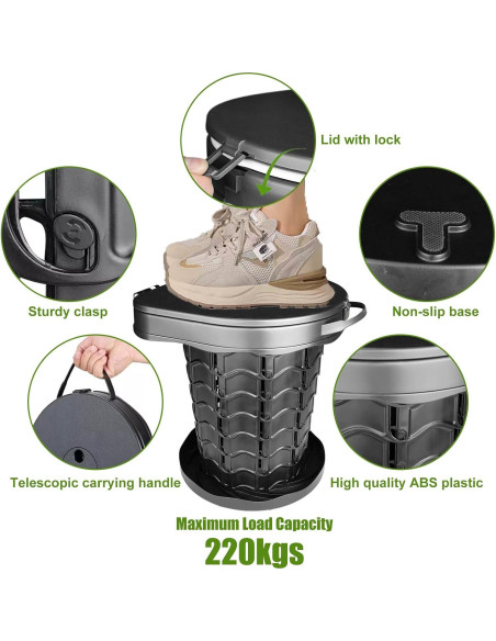 Inodoro Portátil Geavo Ajustable Plegable para Camping Inodoro Portátil Geavo Ajustable Plegable para Camping