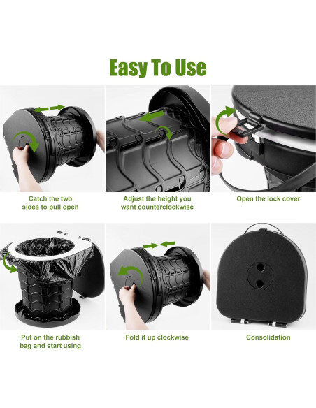 Inodoro Portátil Geavo Ajustable Plegable para Camping Inodoro Portátil Geavo Ajustable Plegable para Camping