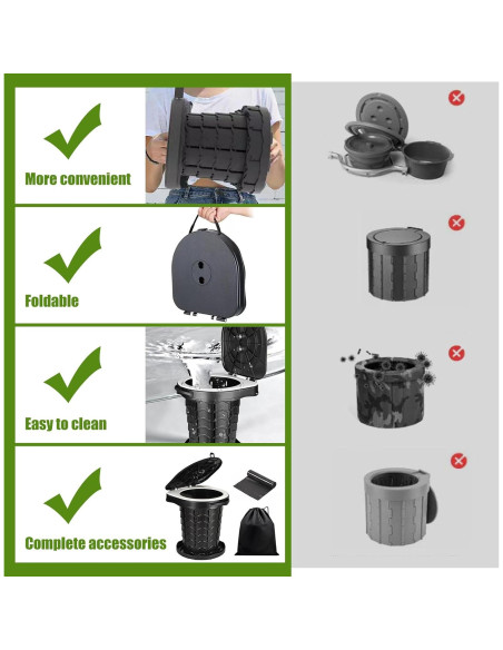Inodoro Portátil Geavo Ajustable Plegable para Camping Inodoro Portátil Geavo Ajustable Plegable para Camping