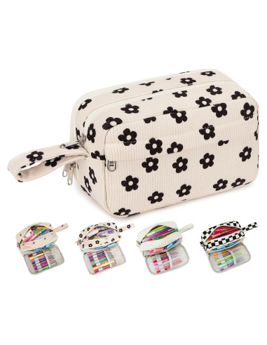 Estuche de Lápices Bluboon Floral Negro 95 Gran Capacidad