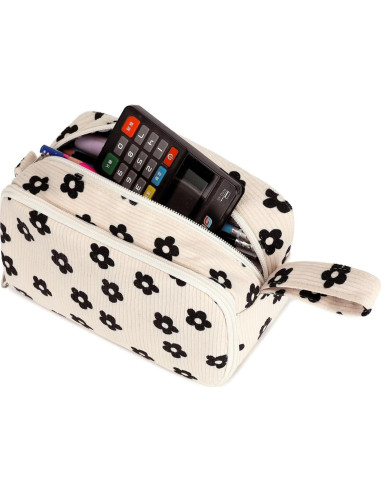 Estuche de Lápices Bluboon Floral Negro 95 Gran Capacidad