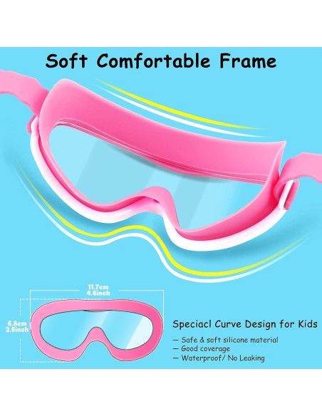 Gafas de natación COOLOO para niños 3-15 años, 2 paquetes Gafas de natación COOLOO para niños 3-15 años, 2 paquetes