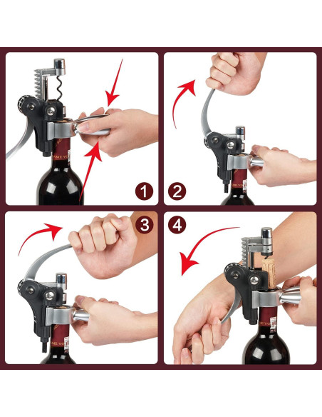 Set de abridores de vino KENSOSO 9 piezas acero inoxidable Set de abridores de vino KENSOSO 9 piezas acero inoxidable