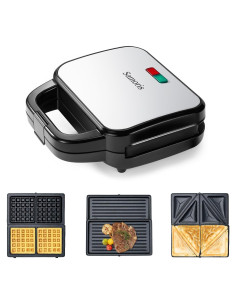 Hacedor de Sándwiches 3 en 1 Samoris 870W Placas Desmontables