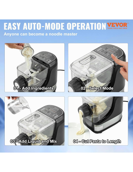 Máquina de Pasta Eléctrica VEVOR 150W 500g 8 Formas Máquina de Pasta Eléctrica VEVOR 150W 500g 8 Formas