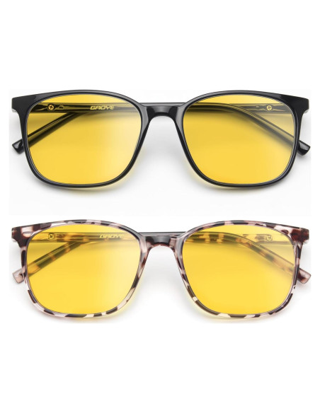 Gafas de luz azul Gaoye para adultos, visión nocturna, 2 pack Gafas de luz azul Gaoye para adultos, visión nocturna, 2 pack