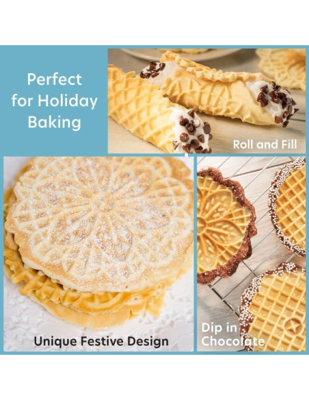 Hacedor de Pizzelle CucinaPro 2 galletas 12,7 cm recetas incluidas Hacedor de Pizzelle CucinaPro 2 galletas 12,7 cm recetas incluidas