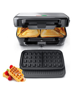 Hacedor de Sándwiches FOHERE 3 en 1 1200W Placas Removibles