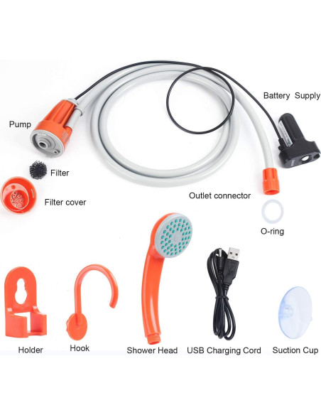 Ducha Portátil URPRO GFS1701 Batería Recargable USB Ducha Portátil URPRO GFS1701 Batería Recargable USB