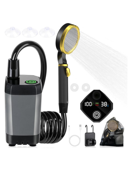 Ducha Portátil Pobugy A21 con Batería 7800mAh y LED Ducha Portátil Pobugy A21 con Batería 7800mAh y LED
