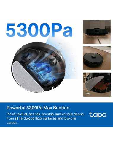 Robot Aspirador Tapo RV20 Max Plus 2 en 1 con Autovaciado