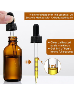 Botellas de vidrio ámbar 60ml con gotero - Paquete de 4 2