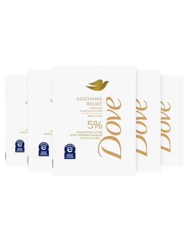 Dove Barra de Belleza Sin Fragancia 5 Barras 212.6 g Alivio Eczema
