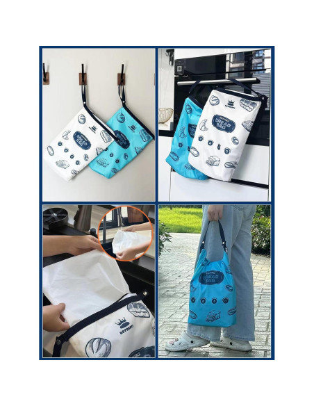 Bolsas de Pan Reutilizables ROYOROYI 2 Piezas 43x30 cm Bolsas de Pan Reutilizables ROYOROYI 2 Piezas 43x30 cm