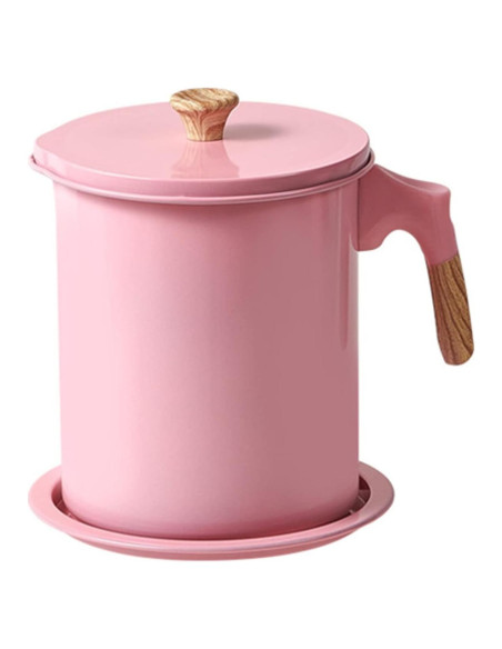 Contenedor de Grasa Tissting 1.4L con Colador y Tapa Rosa Contenedor de Grasa Tissting 1.4L con Colador y Tapa Rosa