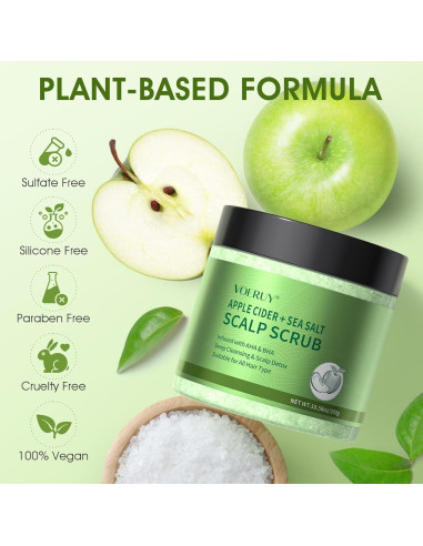 Exfoliante de Cuero Cabelludo VOERUY 300g AHA BHA con Masajeador