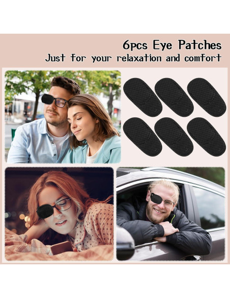 6 Piezas Parche para Ojos Reutilizable Negro WY Lighting 6 Piezas Parche para Ojos Reutilizable Negro WY Lighting