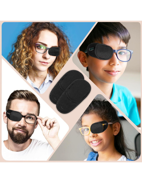 6 Piezas Parche para Ojos Reutilizable Negro WY Lighting 6 Piezas Parche para Ojos Reutilizable Negro WY Lighting