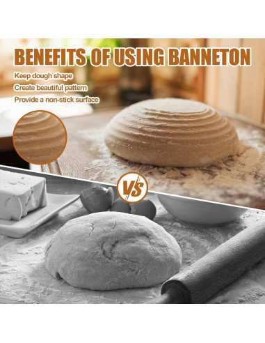 Cestas de Prueba de Pan Dimpola Juego de 2 Redondas 22,86 cm