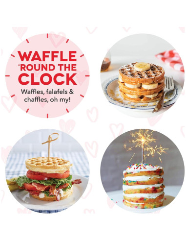 Mini Máquina de Waffles DASH Corazón Rojo 10 cm Antiadherente