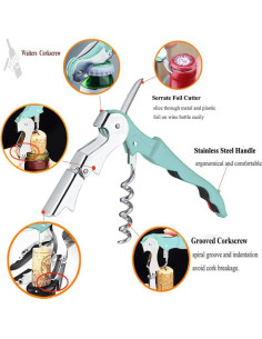 Juego de Sacacorchos Profesional Kit-Home 2 Piezas Cian 2