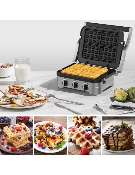 Placas de Waffle GVODE para Cuisinart GR-4N y GR-5B Placas de Waffle GVODE para Cuisinart GR-4N y GR-5B