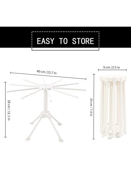 Soporte Plegable para Secar Pasta Cambom - 10 Mangos Blancos Soporte Plegable para Secar Pasta Cambom - 10 Mangos Blancos