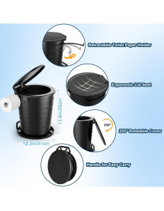 Inodoro Portátil PAHTTO Ajustable para Camping y Viajes 2