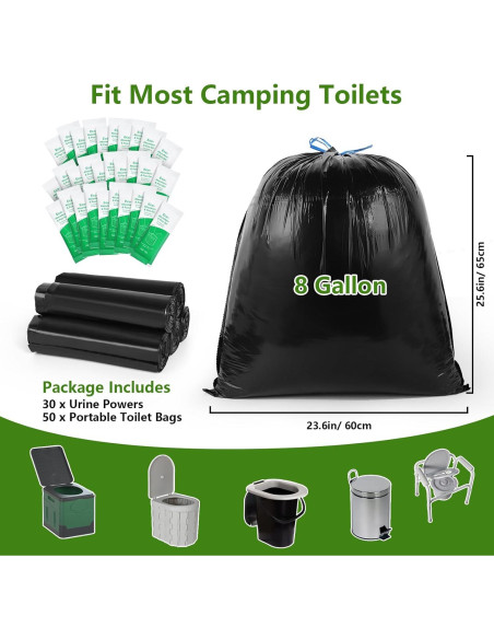 Bolsas de Inodoro Portátiles OTraki 30 Gel Camping 8 Galones Bolsas de Inodoro Portátiles OTraki 30 Gel Camping 8 Galones
