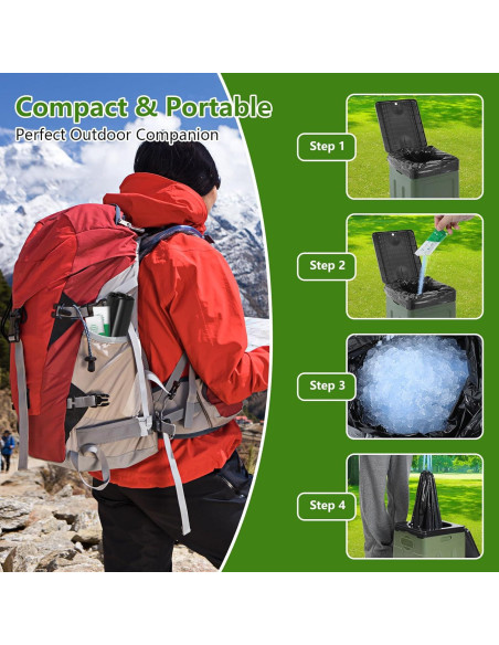 Bolsas de Inodoro Portátiles OTraki 30 Gel Camping 8 Galones Bolsas de Inodoro Portátiles OTraki 30 Gel Camping 8 Galones