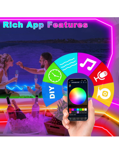 Tira LED Marina TENDIST 15,24m RGB Impermeable Control App