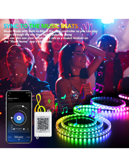 Luces LED Nexillumi 15,24 m con control remoto y música Luces LED Nexillumi 15,24 m con control remoto y música