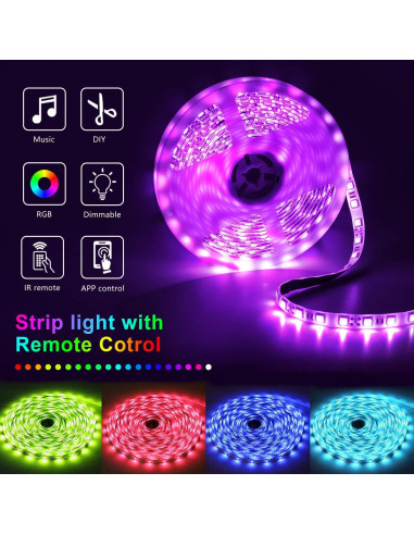 Luces LED Nexillumi 15,24 m con control remoto y música