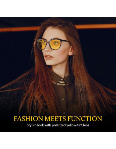 Gafas de visión nocturna FIMILU Cat-eye amarillas polarizadas