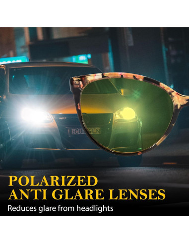 Gafas de visión nocturna FIMILU Cat-eye amarillas polarizadas